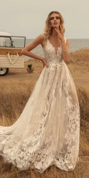 Boho hippie wedding dress
