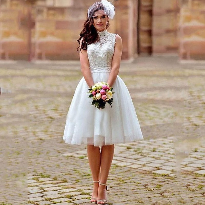 Short boho wedding dress