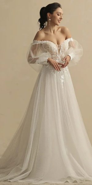 Western lace wedding dress