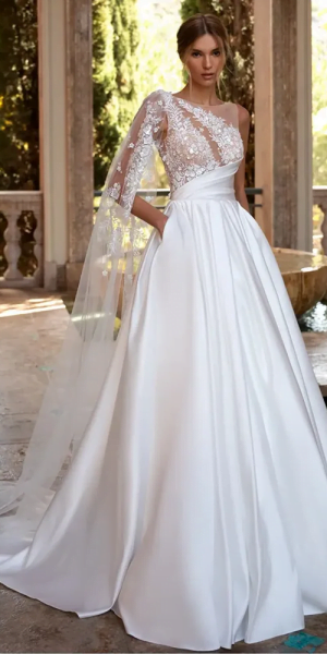 Modern rustic wedding dress