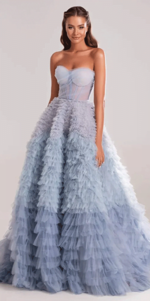 Princess blue wedding dress