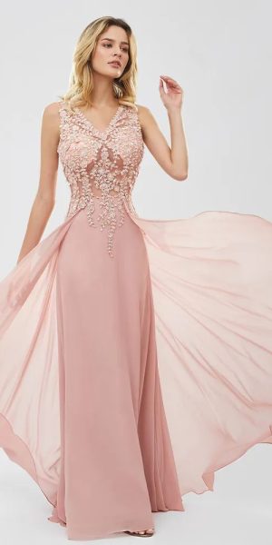 Pink country wedding dress