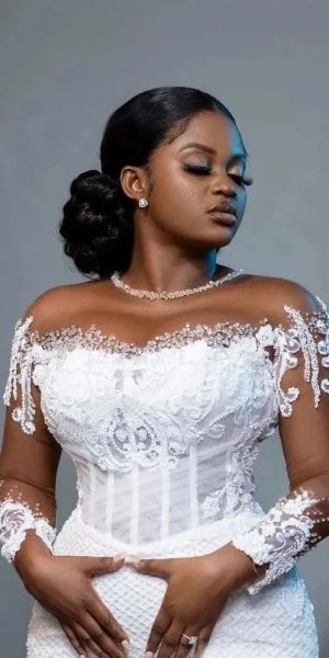African mermaid wedding dress