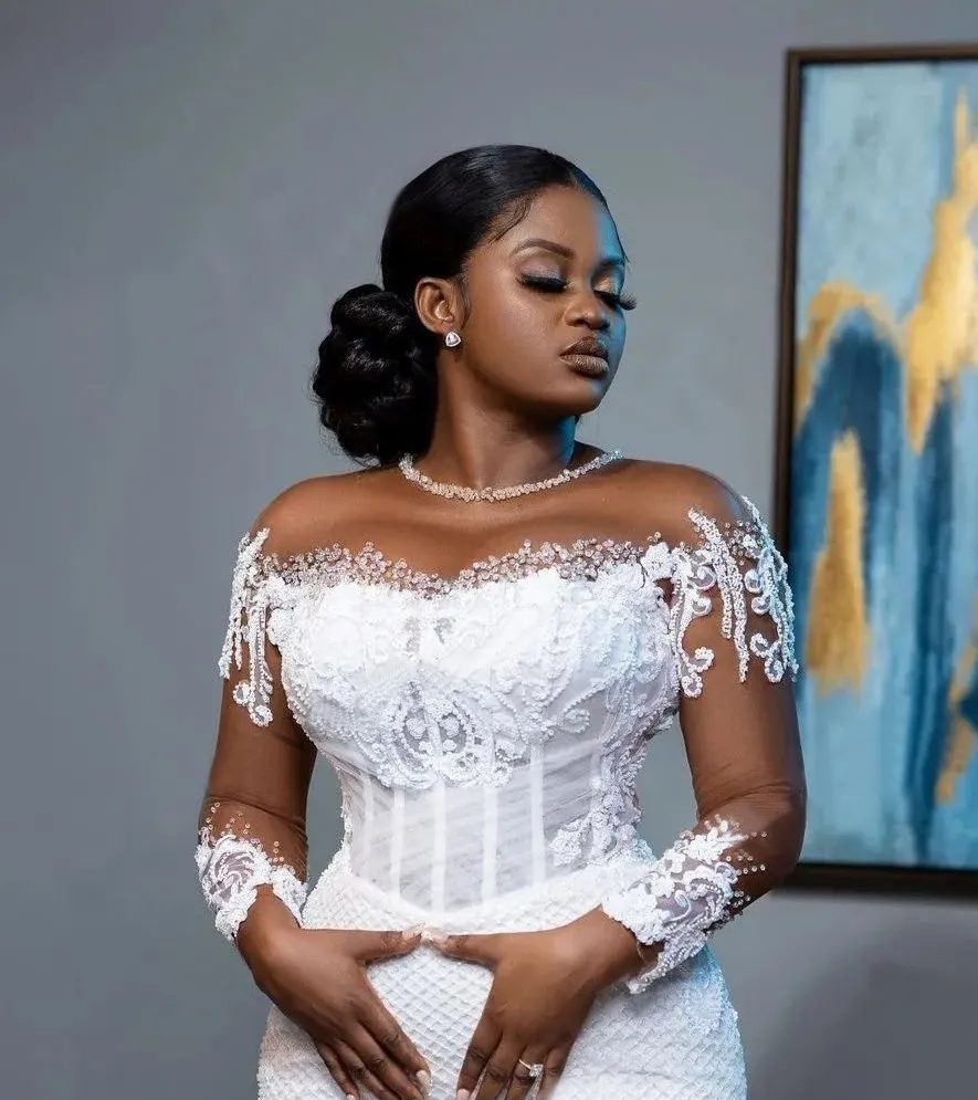 African mermaid wedding dress