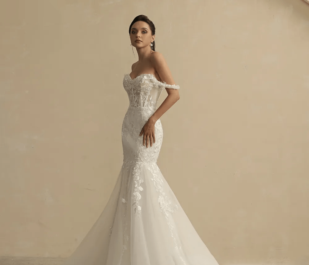 A line mermaid wedding dress - Image 4