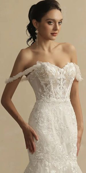 A line mermaid wedding dress