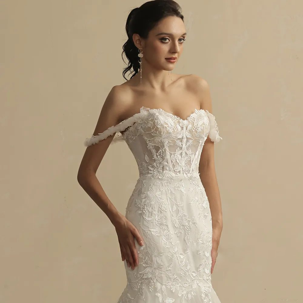 A line mermaid wedding dress