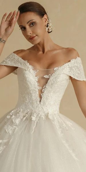 Floral boho wedding dress