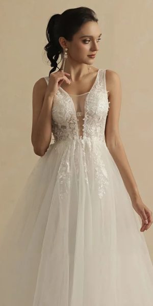 White boho wedding dress