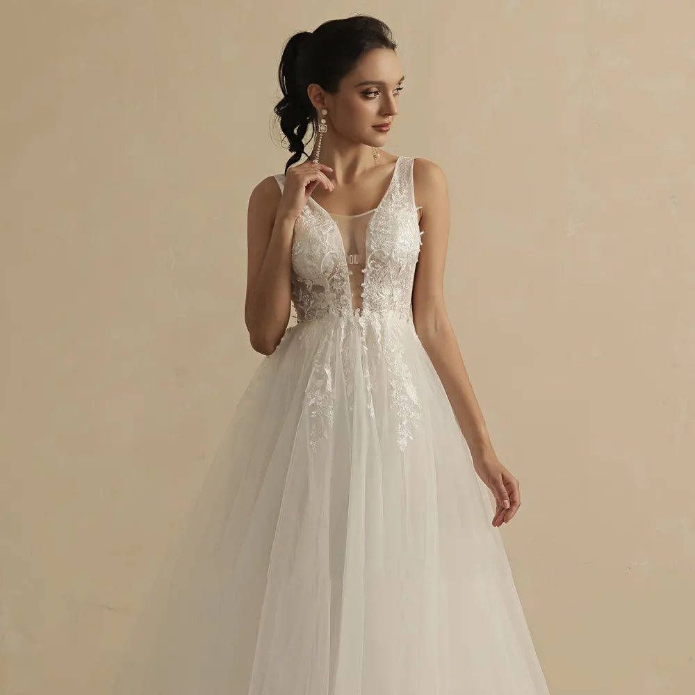 White boho wedding dress
