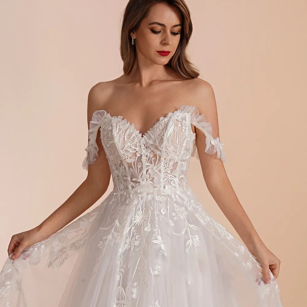 Backless boho wedding dress