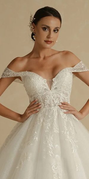 Boho a line wedding dress