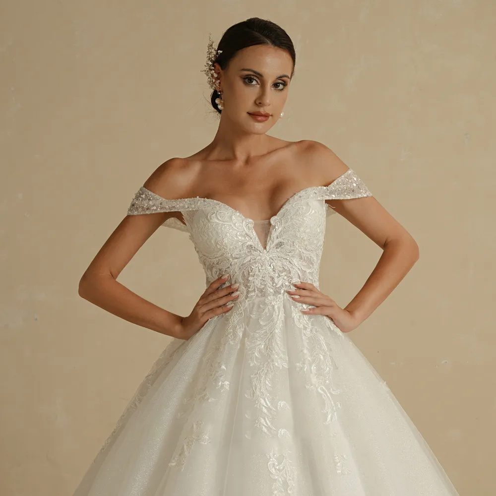 Boho a line wedding dress