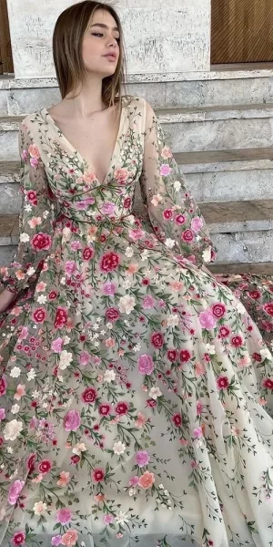 Champagne princess wedding dress