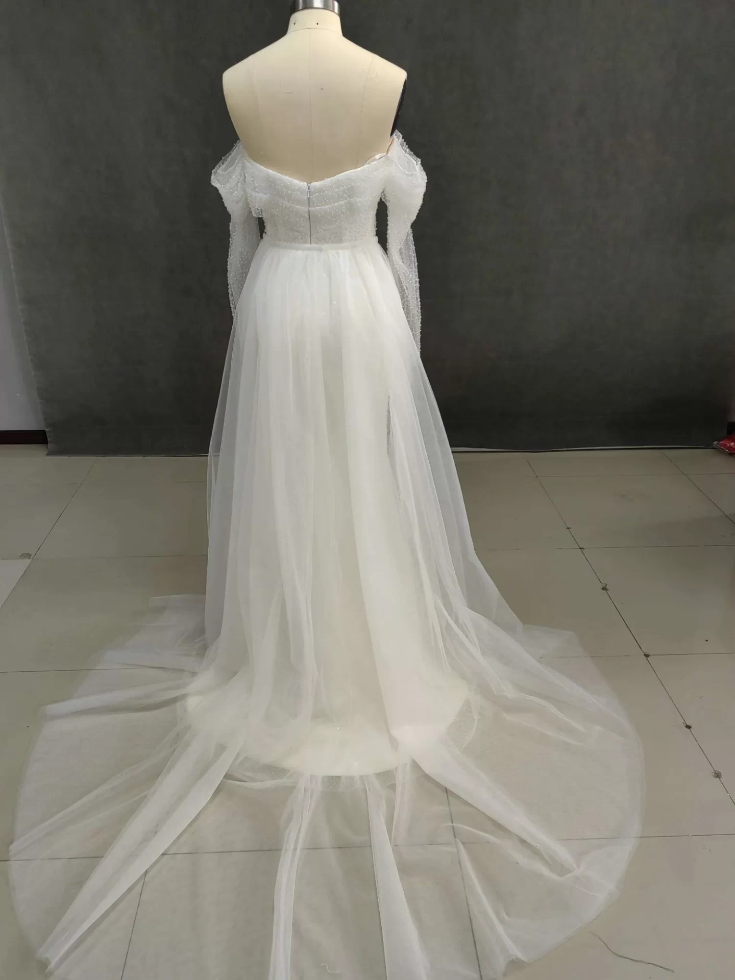Beaded trumpet wedding dress - Image 6