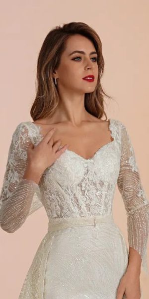 White mermaid wedding dress