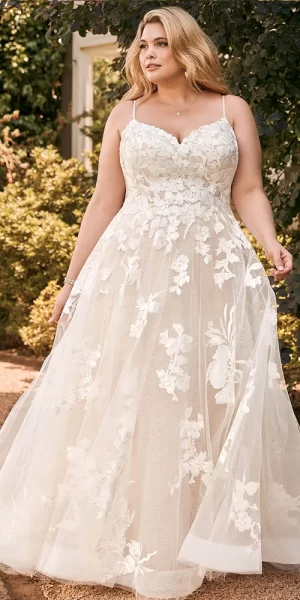 Plus size summer wedding dress