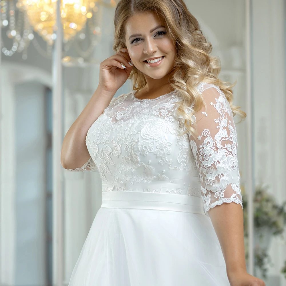 Hight neck plus size wedding dress - Image 3