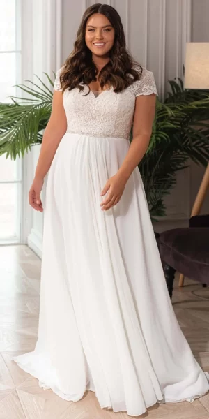 A line wedding dress plus size