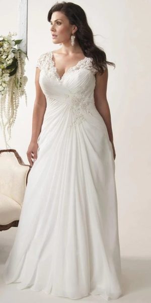 Minimalist plus size wedding dress