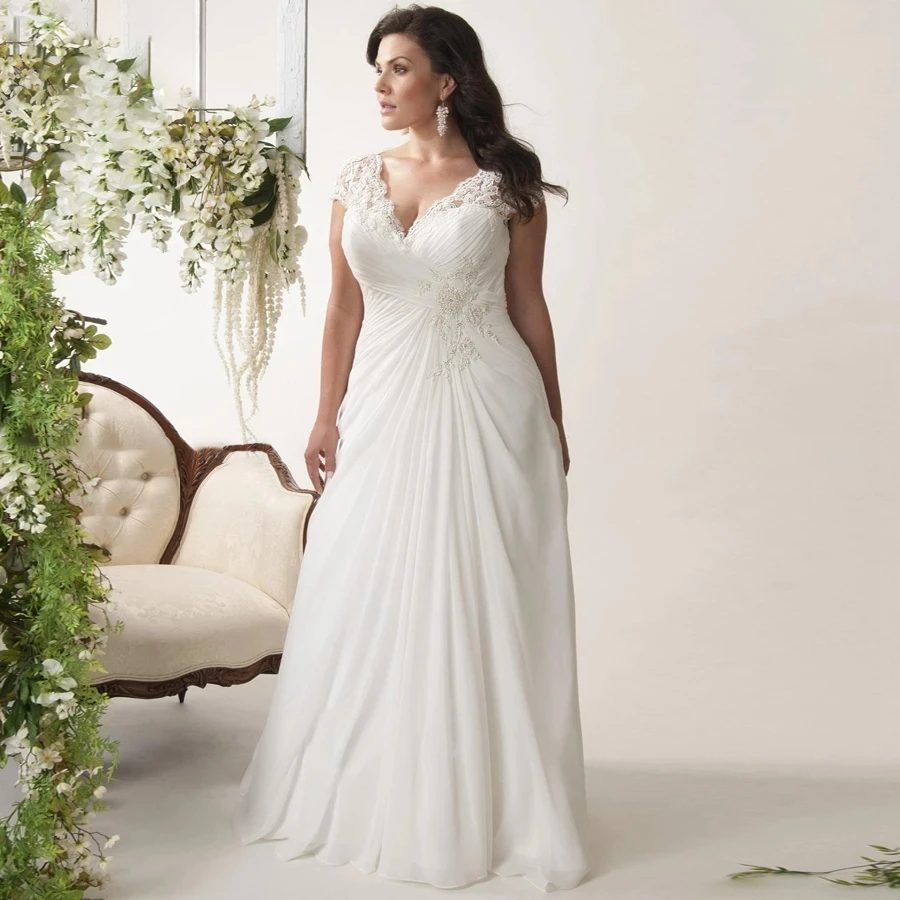 Minimalist plus size wedding dress