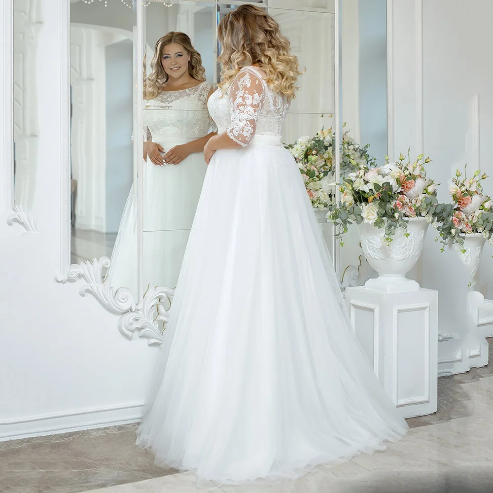 Hight neck plus size wedding dress - Image 4